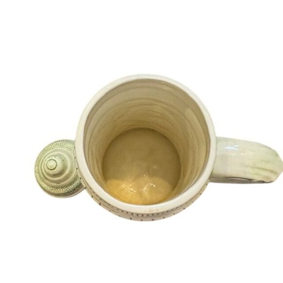 Vintage German Beer Stein With Embossed Cherub Design & Lid 1 Liter Capacity Cer - Picture 6 of 7